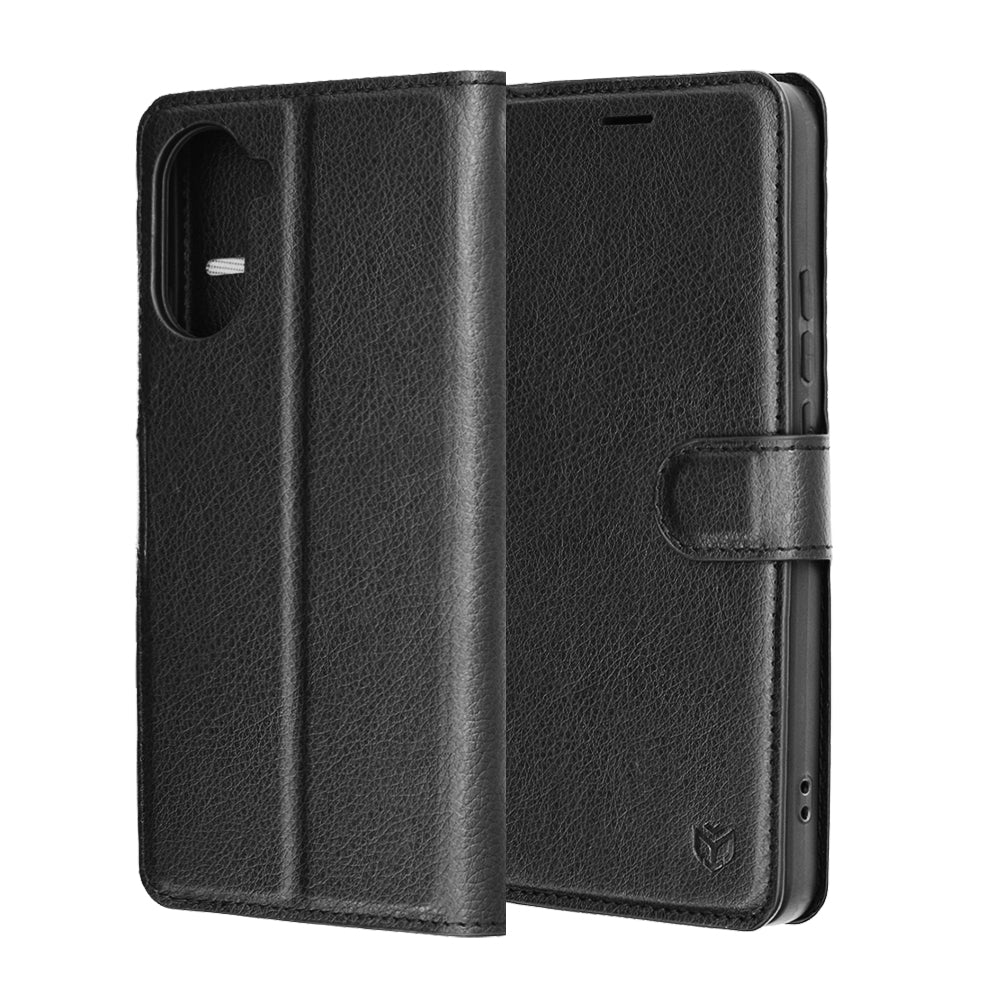 Techsuit - Leather Folio - OnePlus Nord CE5 - Black
