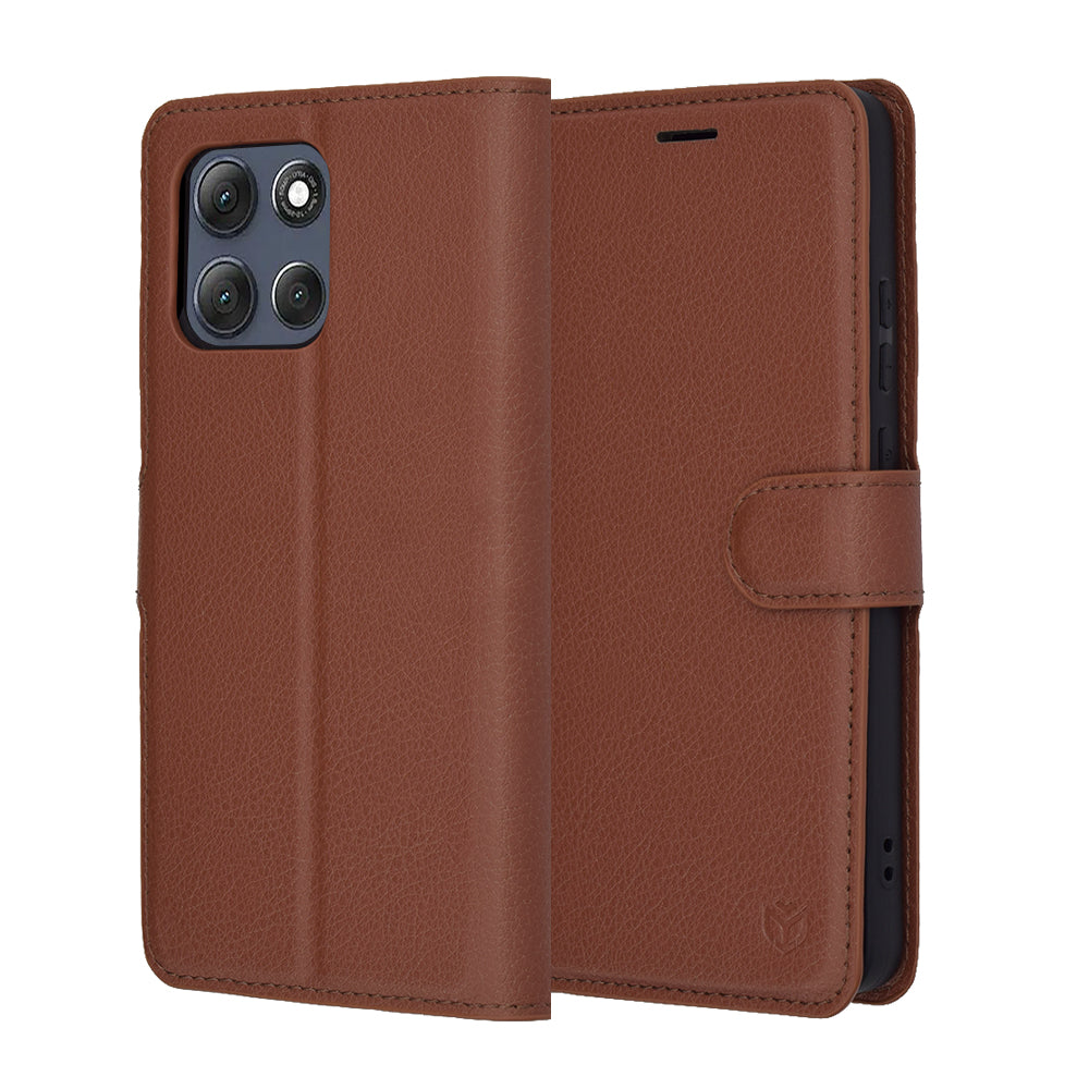 Techsuit - Leather Folio - Motorola Moto G86 Power - Brown