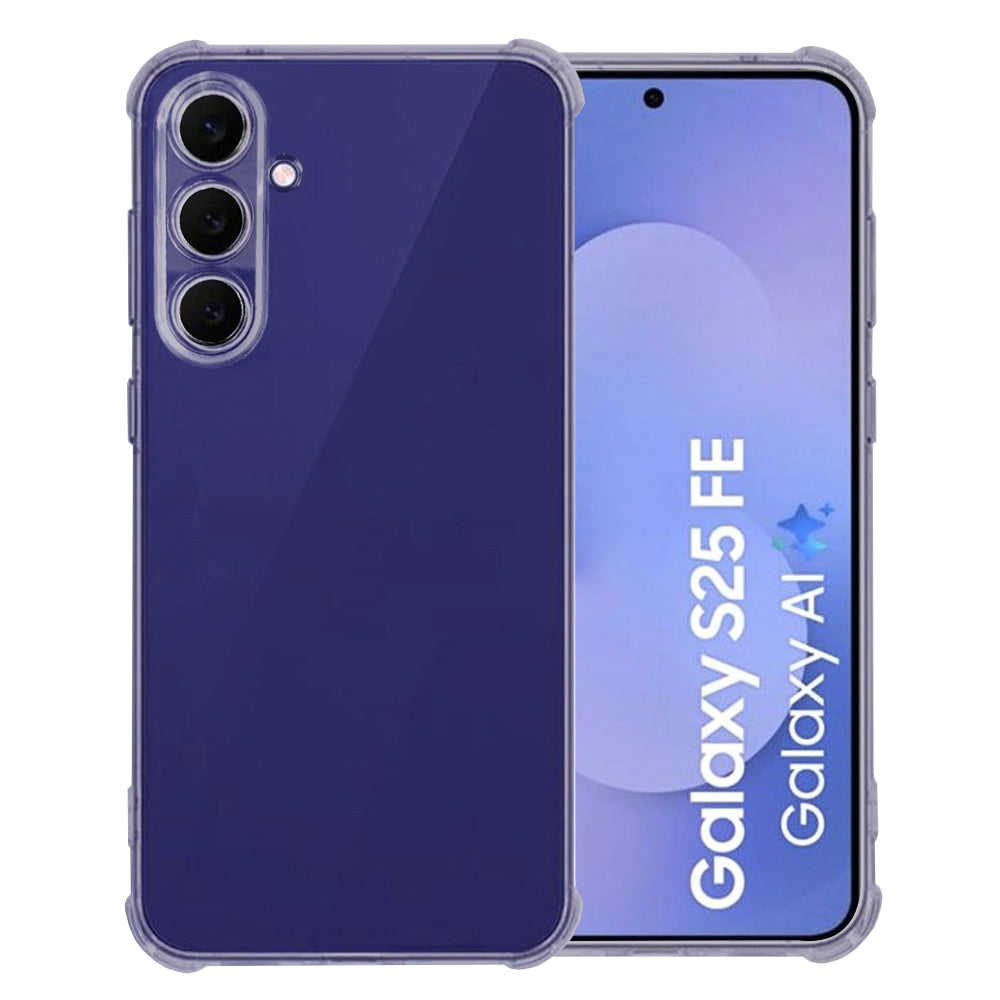 Techsuit - Shockproof Clear Silicone - Samsung Galaxy S25 FE - Smoke Black