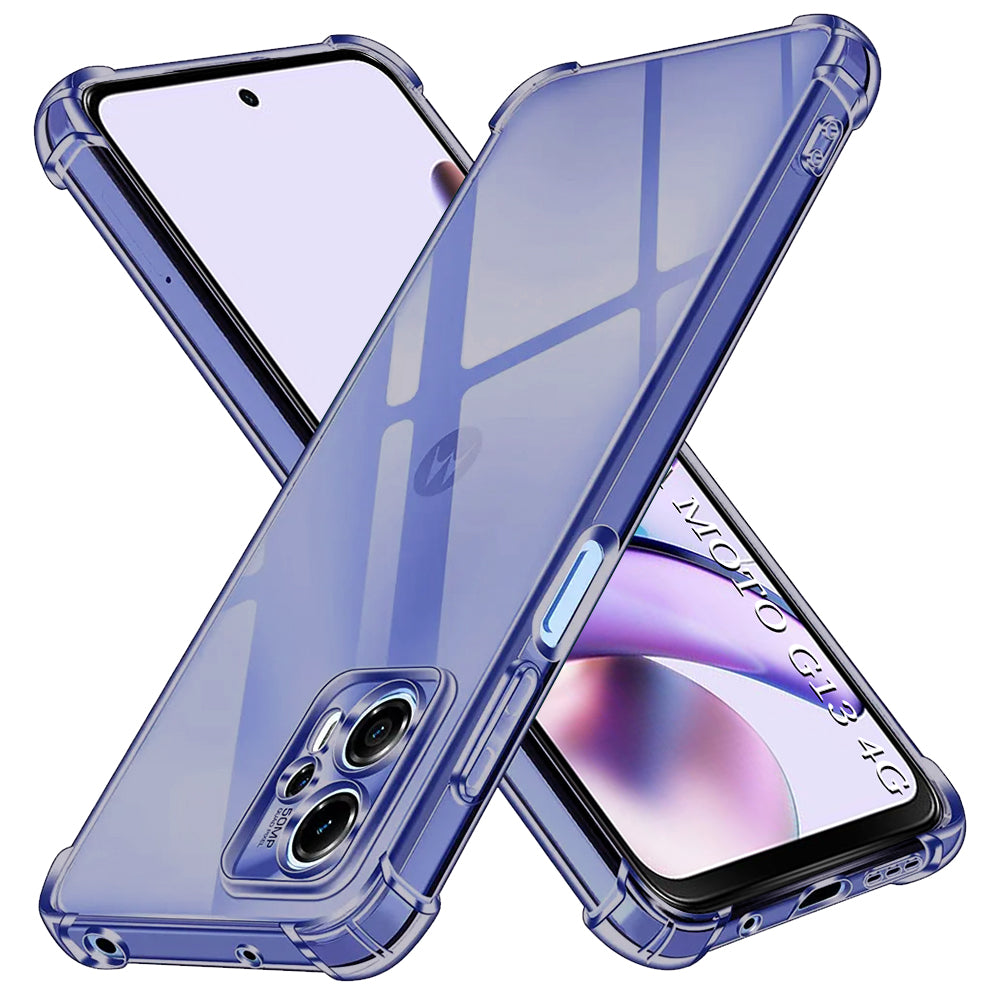 Techsuit - Shockproof Clear Silicone - Motorola Moto G13 / G23 - Smoke Black