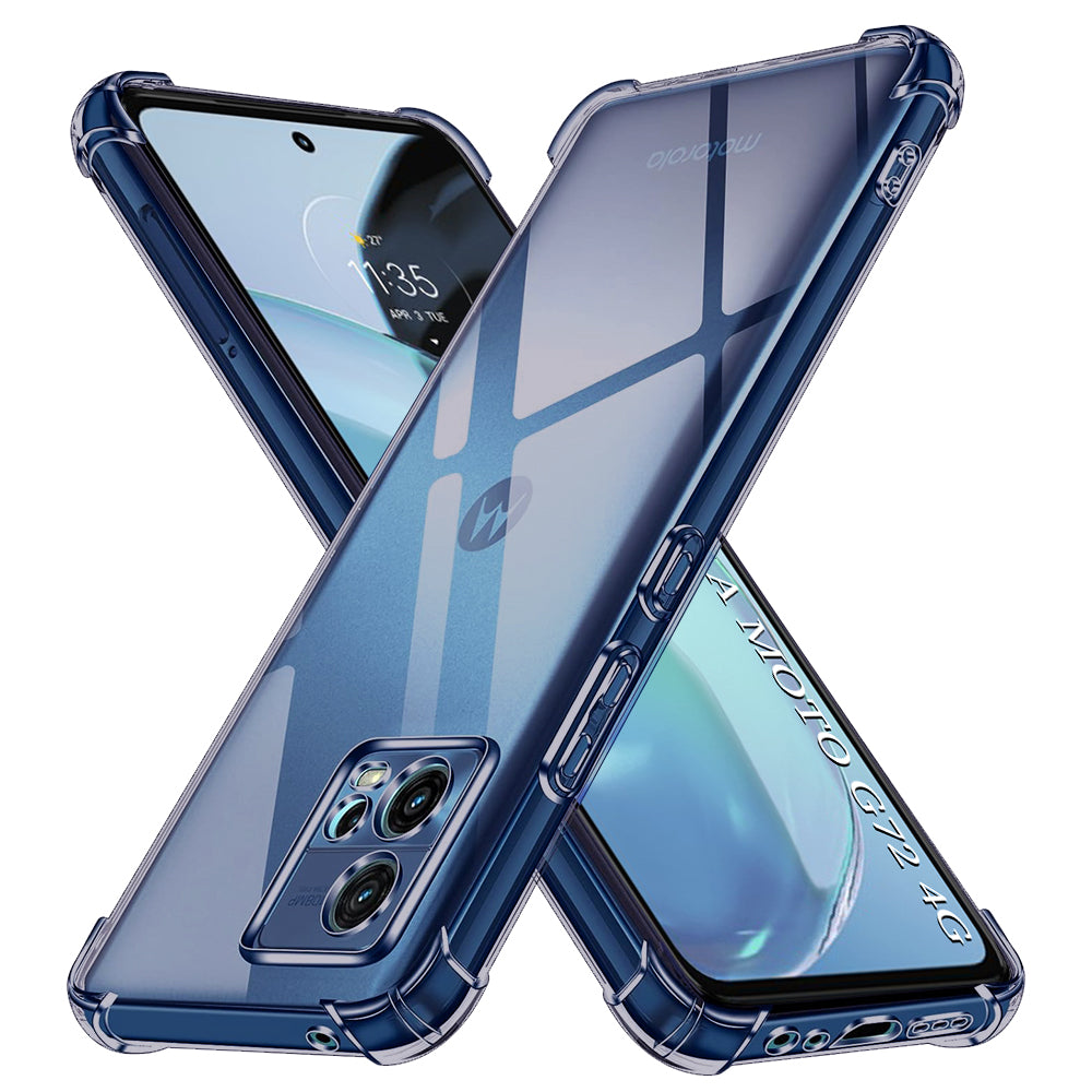 Techsuit - Shockproof Clear Silicone - Motorola Moto G72 - Smoke Black