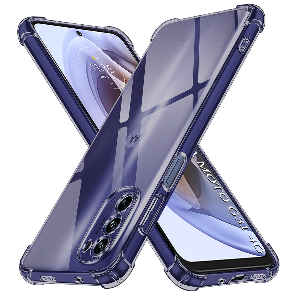 Techsuit - Shockproof Clear Silicone - Motorola Moto G31 / Moto G41 - Smoke Black