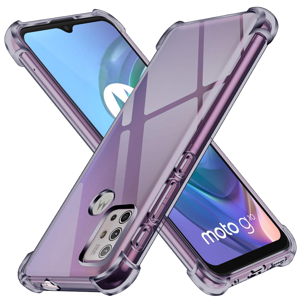 Techsuit - Shockproof Clear Silicone - Motorola Moto G10 / Moto G20 / Moto G30 - Smoke Black