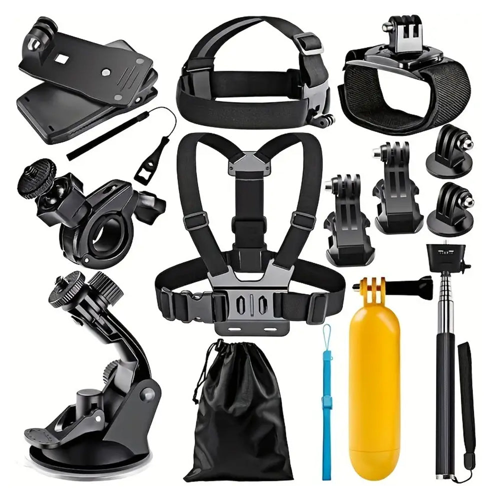 Techsuit - Accessory Kit CamQuest 15in1 (SA15) - for GoPro Action Camera - Black
