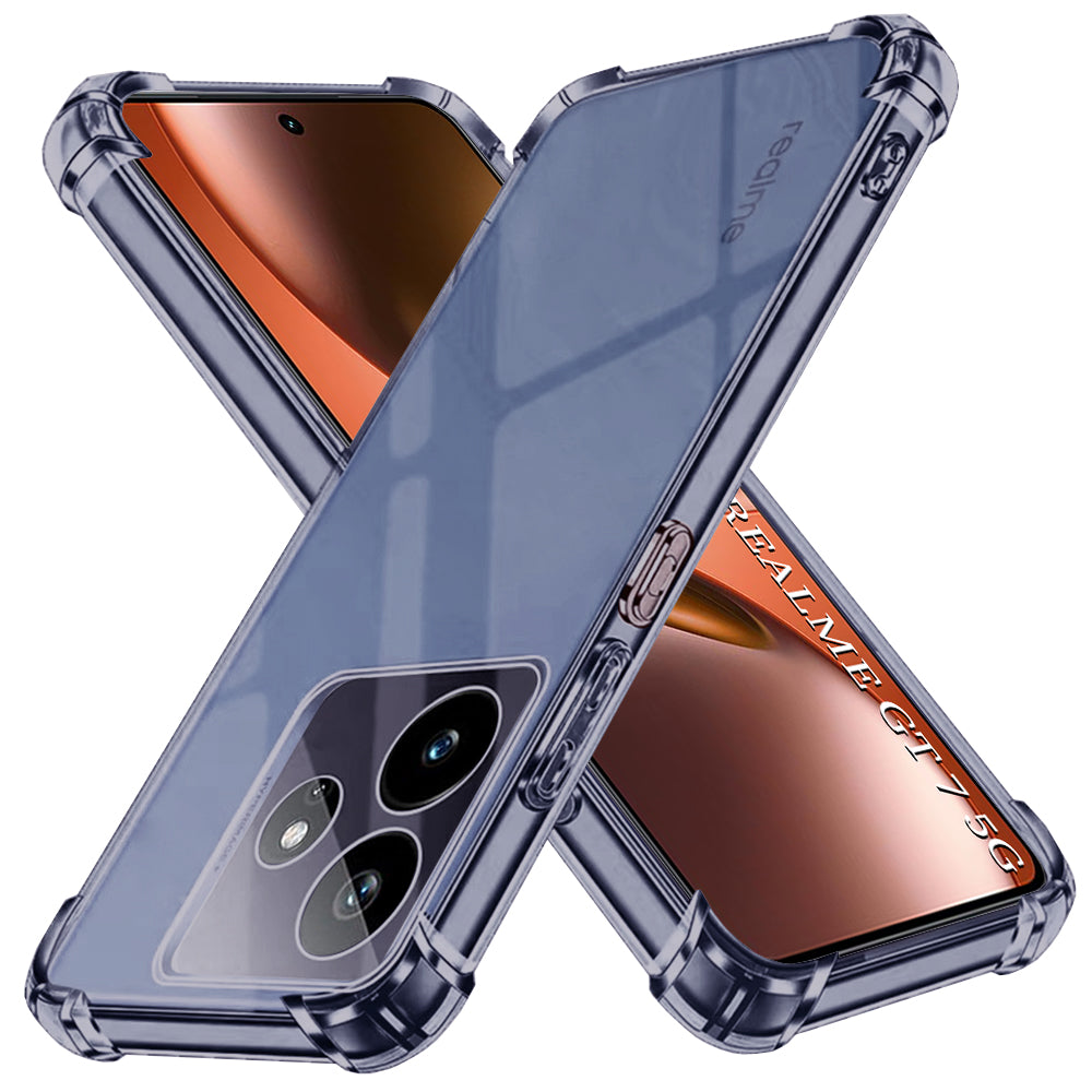 Techsuit - Shockproof Clear Silicone - Realme GT 7 - Smoke Black