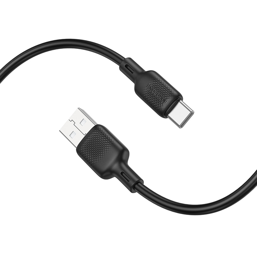 Borofone - Data Cable Lenny Series (BX113) - USB to Type-C, Silicone, 3A, 2m - Black