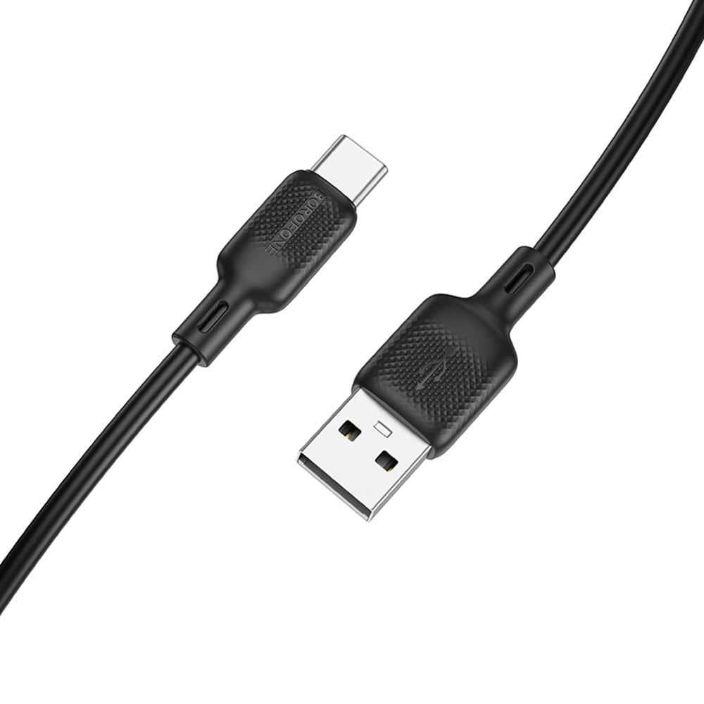 Borofone - Data Cable Lenny Series (BX113) - USB to Type-C, Silicone, 3A, 2m - Black