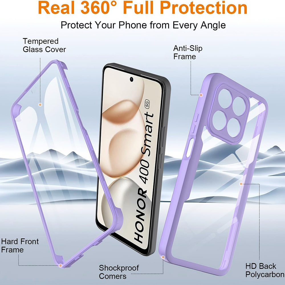 Techsuit - ColorVerse 360 Series + Screen Protector - Honor 400 Smart 5G / 400 Smart 4G / X7d 4G - Purple
