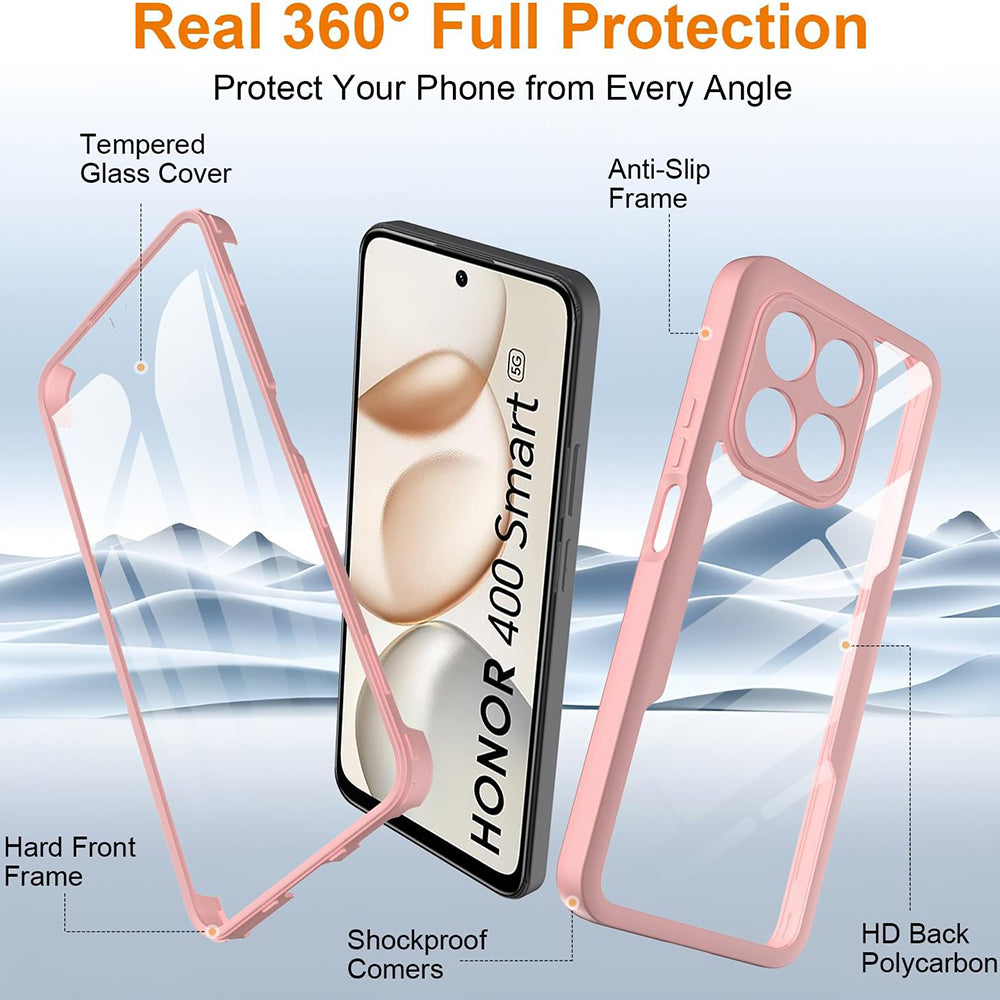 Techsuit - ColorVerse 360 Series + Screen Protector - Honor 400 Smart 5G / 400 Smart 4G / X7d 4G - Pink
