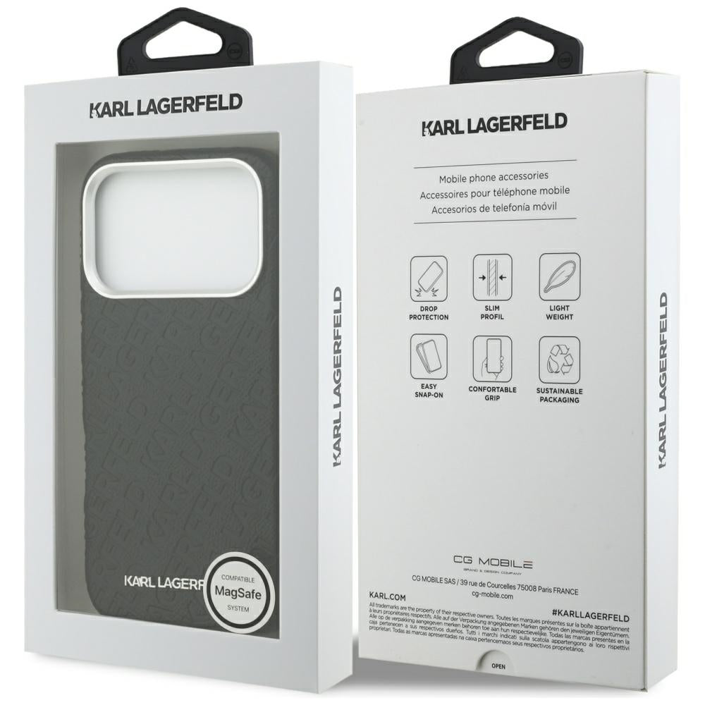 Karl Lagerfeld - Hardcase FW Stamped Karl MagSafe (KLHMP17LPGKLFOFK) - iPhone 17 Pro - Black