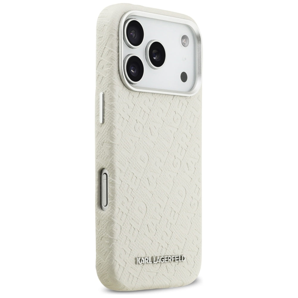 Karl Lagerfeld - Hardcase FW Stamped Karl MagSafe (KLHMP17LPGKLFOFE) - iPhone 17 Pro - Beige