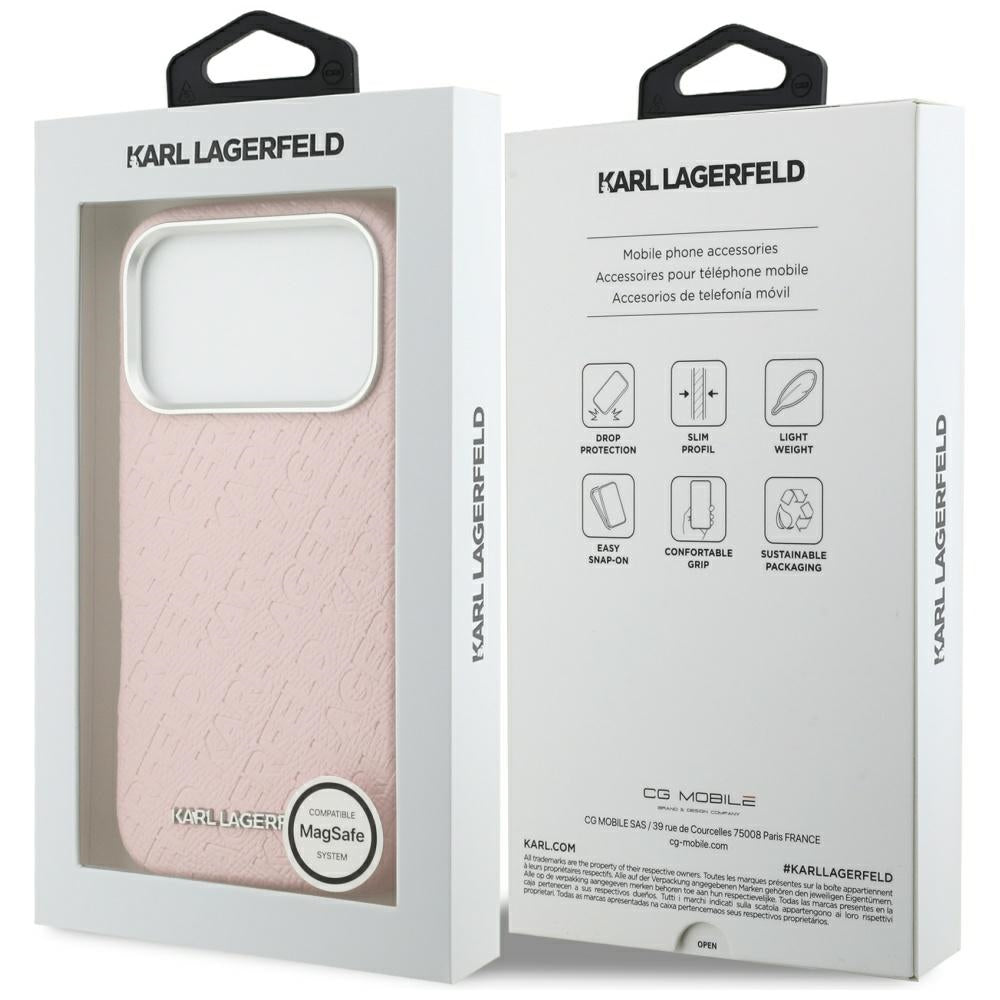 Karl Lagerfeld - Hardcase FW Stamped Karl MagSafe (KLHMP17LPGKLFOFP) - iPhone 17 Pro - Pink