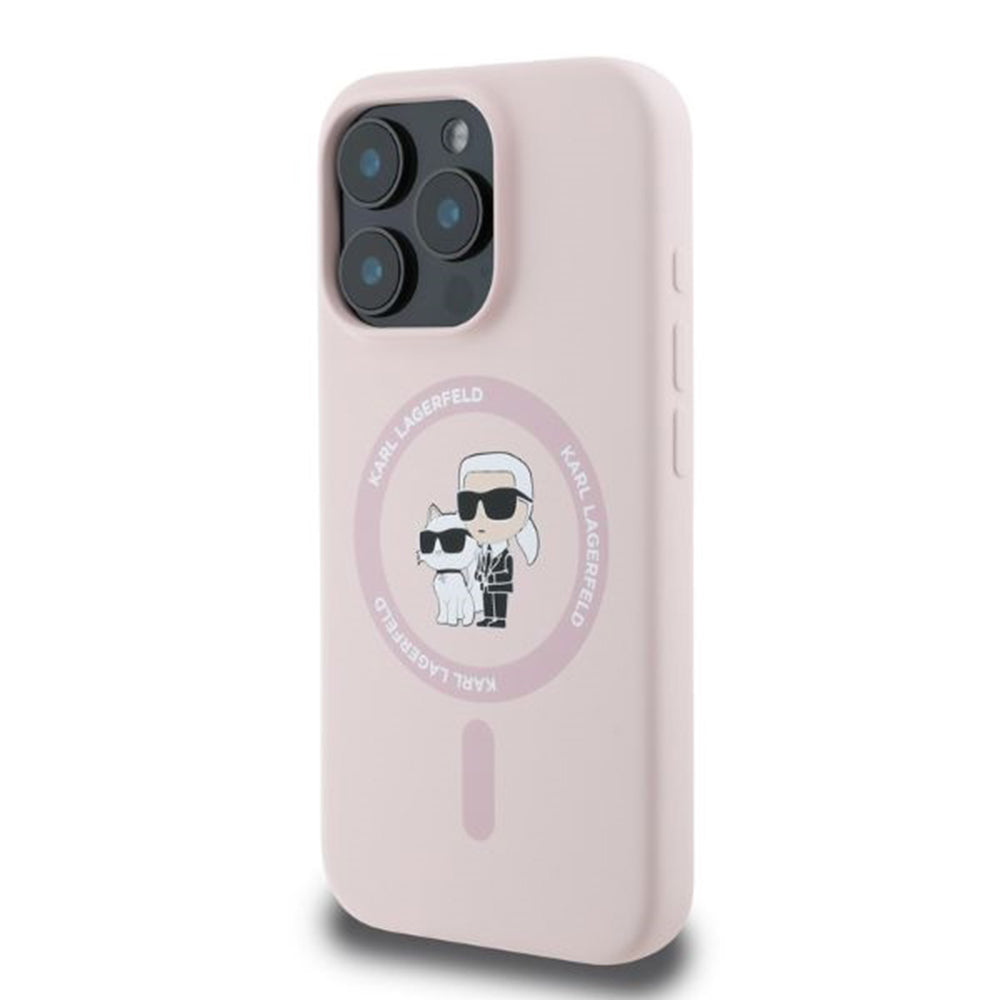 Karl Lagerfeld - Silicone KC Body Ring MagSafe (KLHMP16XSCMKCRHP) - iPhone 16 Pro Max - Pink