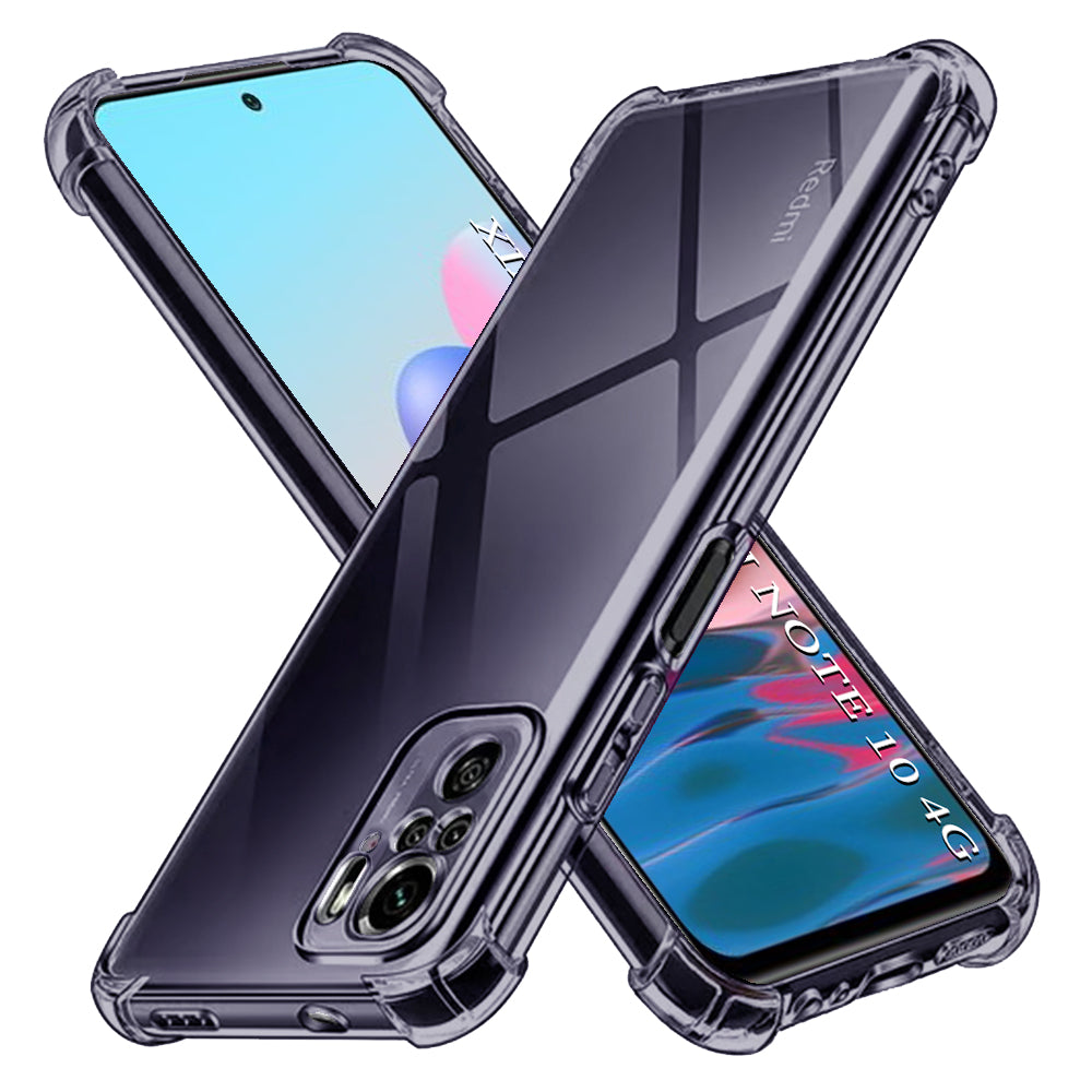 Techsuit - Shockproof Clear Silicone - Xiaomi Redmi Note 10 4G / Note 10S / Poco M5s - Smoke Black