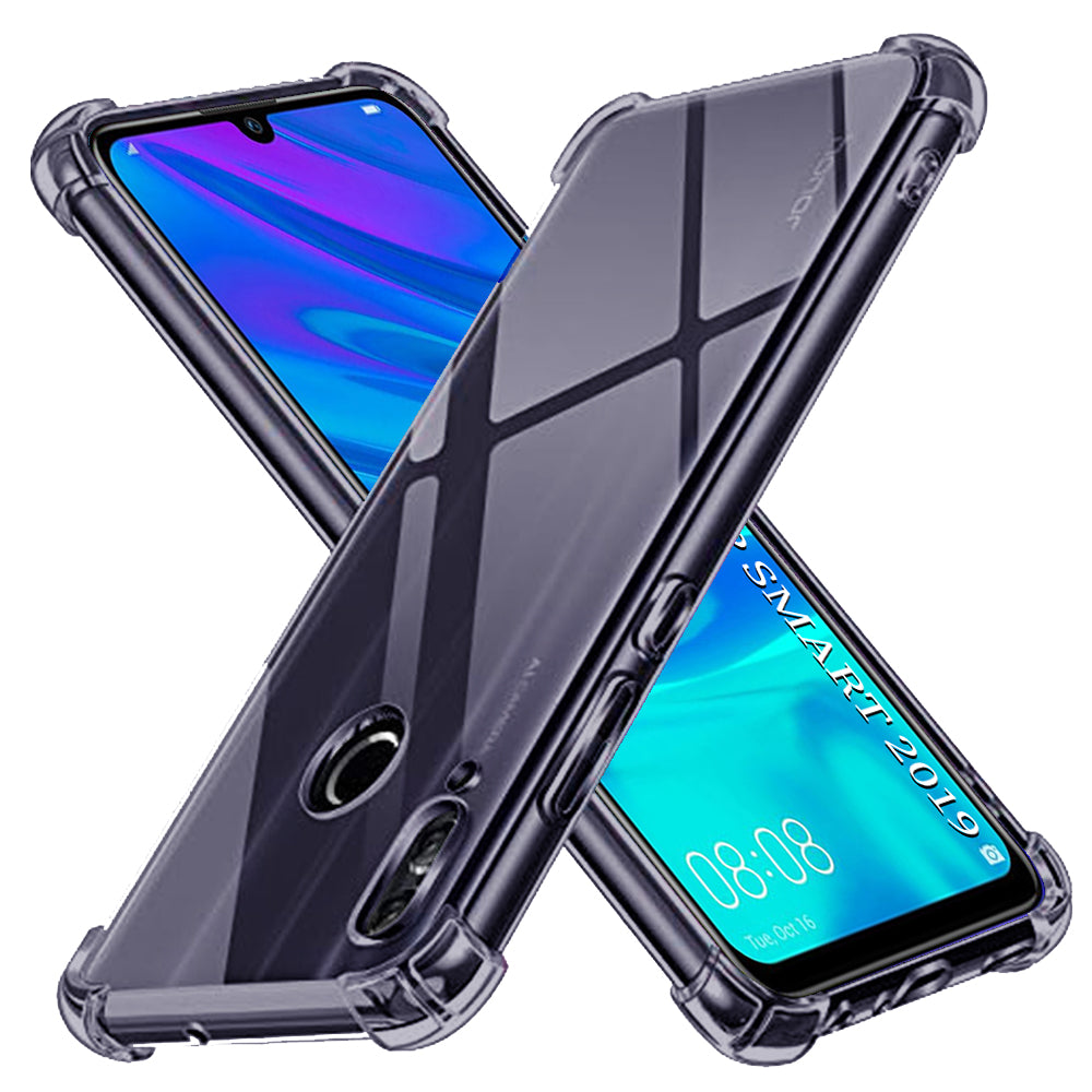 Techsuit - Shockproof Clear Silicone - Huawei P Smart 2019 - Smoke Black