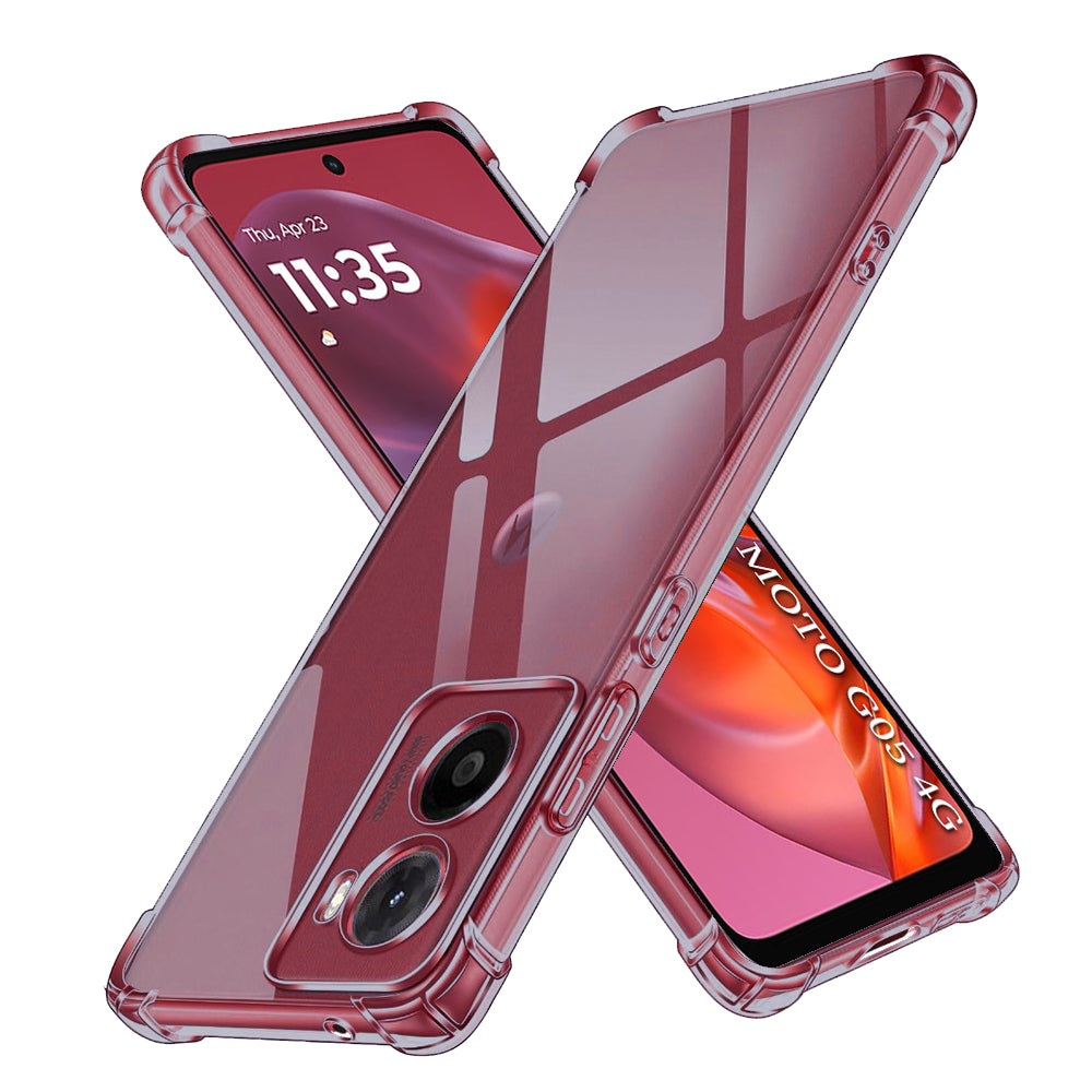 Techsuit - Shockproof Clear Silicone - Motorola Moto G05 / E15 - Smoke Black