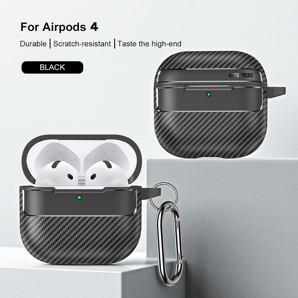 Techsuit - CarbonFiber - for AirPods 4 - Black