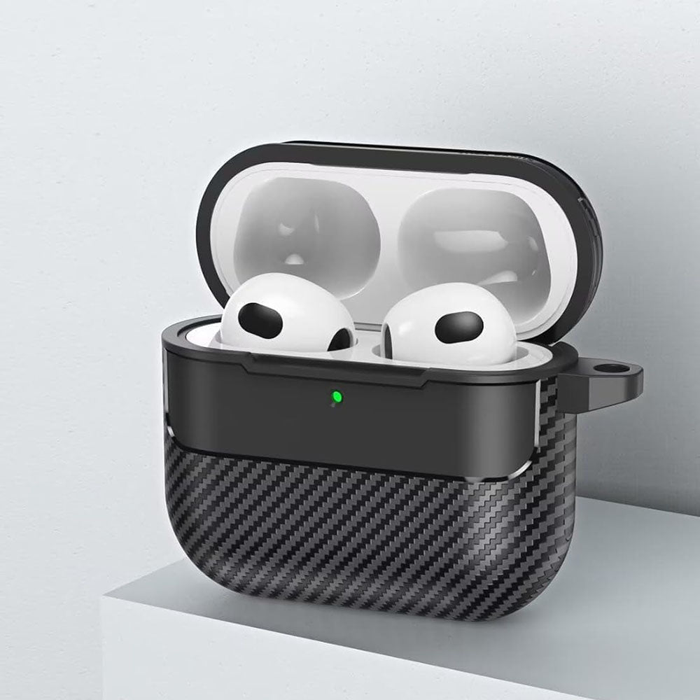 Techsuit - CarbonFiber - for AirPods 4 - Black