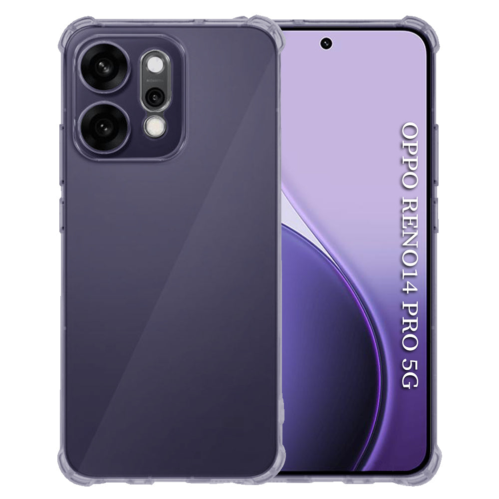 Techsuit - Shockproof Clear Silicone - Oppo Reno14 Pro - Smoke Black
