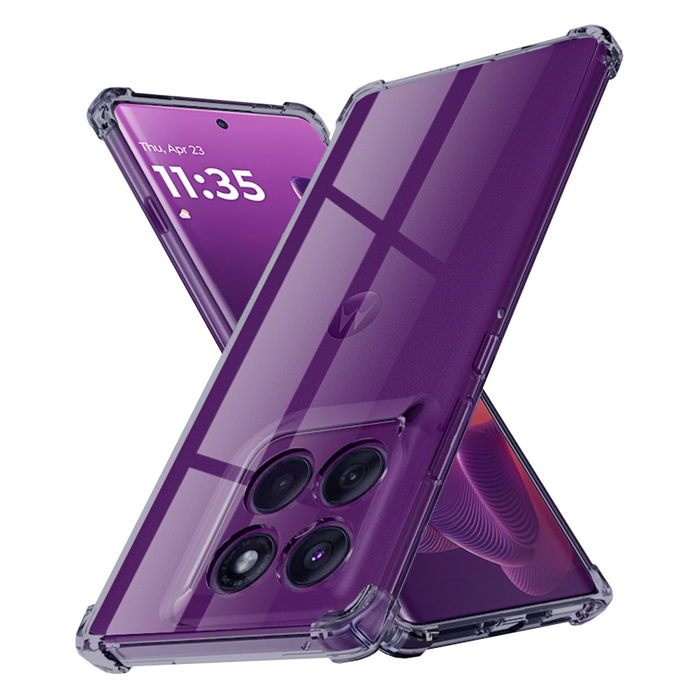 Techsuit - Shockproof Clear Silicone - Motorola Edge 60 Pro - Smoke Black