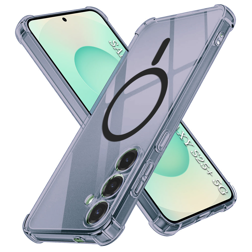 Techsuit - Shockproof Clear Silicone MagSafe - Galaxy S25 Plus - Smoke Black