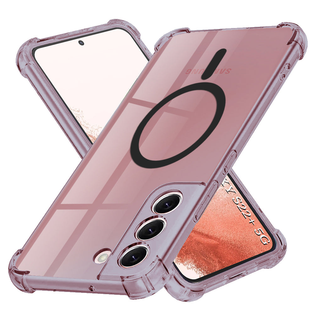 Techsuit - Shockproof Clear Silicone MagSafe - Galaxy S22 Plus 5G - Smoke Black