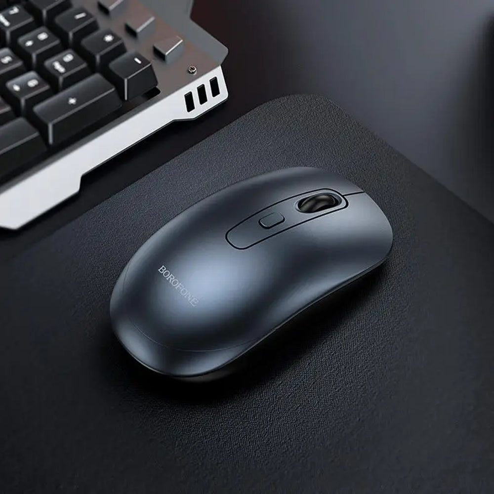 Borofone - Wireless Mouse Winner (BG13) - 2.4Ghz, 1600DPI, Lightweight Design, Ergonomic Design - Black Metal Gray