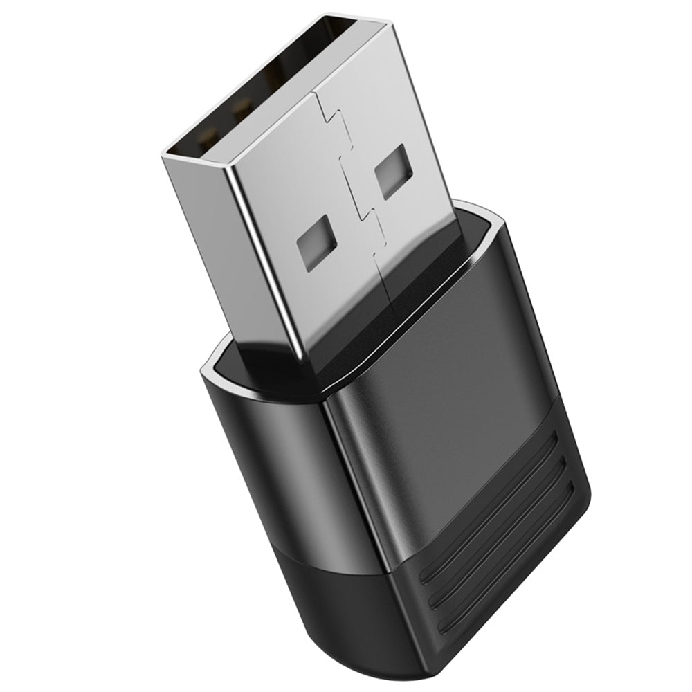 Borofone - Adapter (BV18) - USB2.0 Male to Type-C Female, Data Transmission, OTG Function, Fast Charge up to 3A - Black