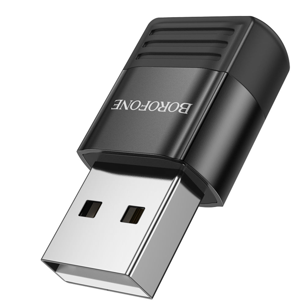 Borofone - Adapter (BV18) - USB2.0 Male to Type-C Female, Data Transmission, OTG Function, Fast Charge up to 3A - Black