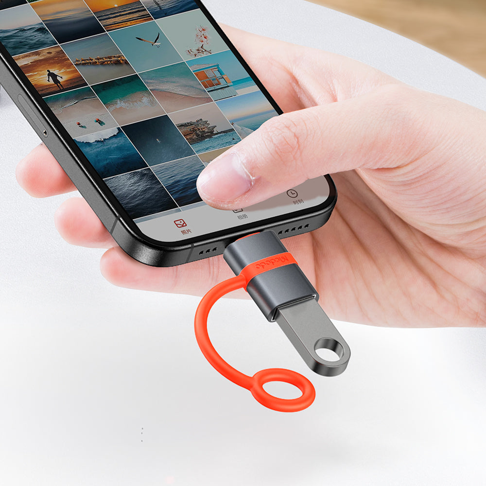 Mcdodo - Adapter (OT-3810) - with Silicone Hook, Aluminium Alloy, USB to Type-C, 5Gbps, Portable Design, Plug&Play - Grey