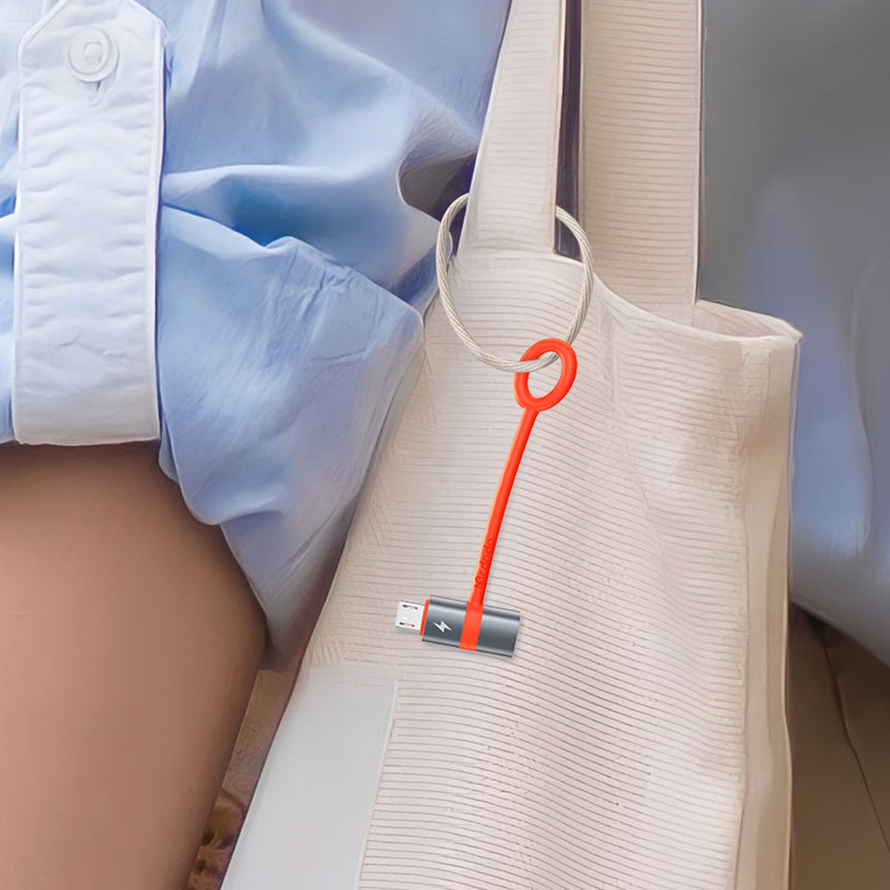 Mcdodo - Adapter (OT-3820) - with Silicone Hook, Aluminium Alloy, Type-C to Micro-USB, 3A, Portable Design, Plug&Play - Grey