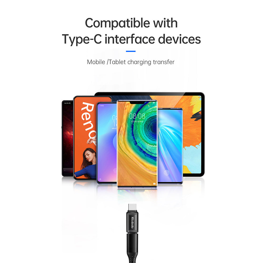 Mcdodo - OTG Adapter (OT-7700) - Lightning to Type-C, Aluminium Alloy, Charging & Data Sync, 3A - Black