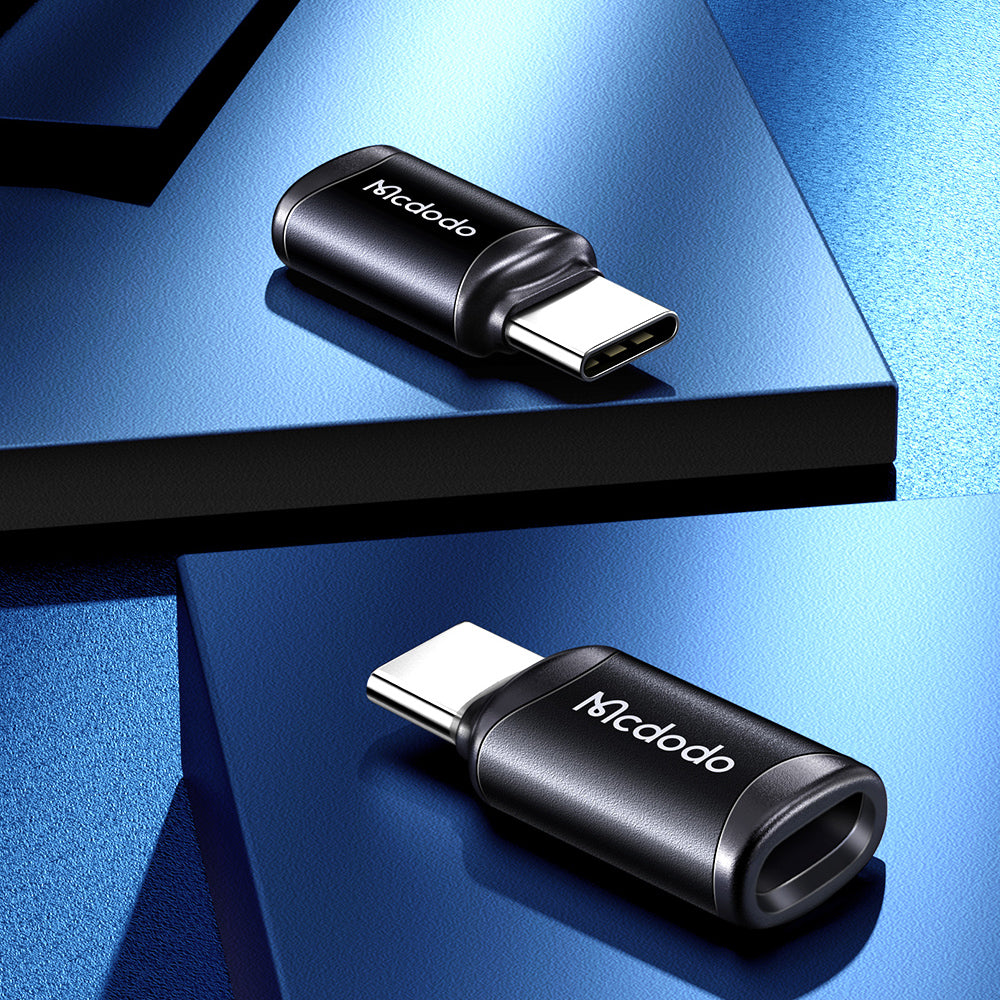 Mcdodo - OTG Adapter (OT-7700) - Lightning to Type-C, Aluminium Alloy, Charging & Data Sync, 3A - Black