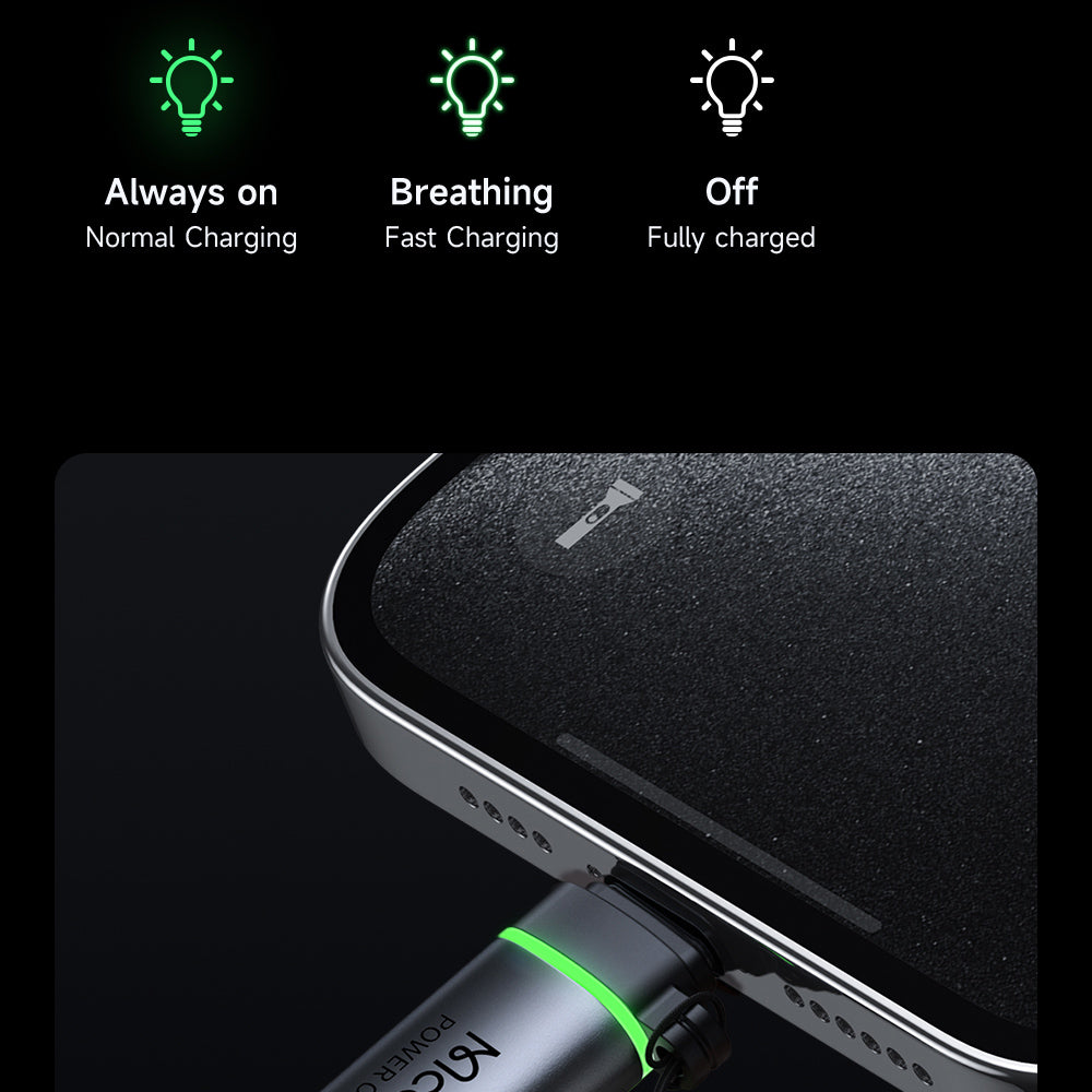 Mcdodo - Adapter Auto Power Off (OT-2590) - USB-C to Lightning, 36W, 3A, 480Mbps, E-Mark Chip, Fast Charge, Lanyard - Black