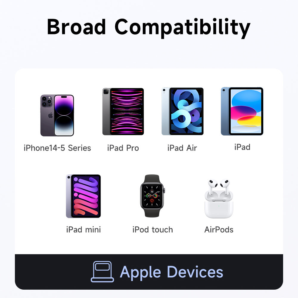 Mcdodo - Adapter Auto Power Off (OT-2590) - USB-C to Lightning, 36W, 3A, 480Mbps, E-Mark Chip, Fast Charge, Lanyard - Black