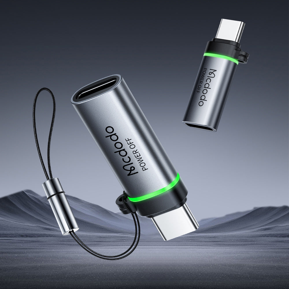 Mcdodo - Adapter Auto Power Off (OT-6010) - Lightning to Type-C, 60W, 3A, 480Mbps, Charging & Data Sync, with Lanyard - Black