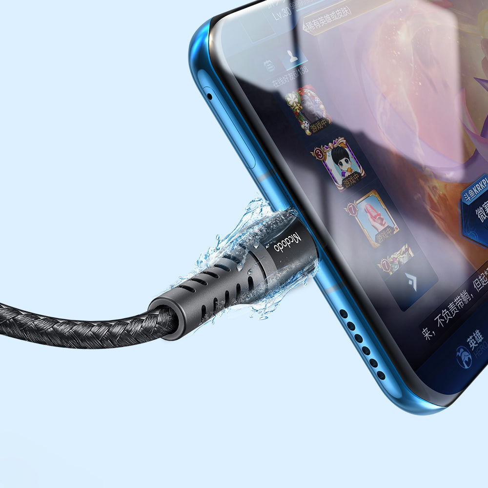 Mcdodo - Data Cable (CA-2271) - USB to Type-C, Nylon Braided, Aluminum Alloy, Support QC4.0/3.0, 1m - Black