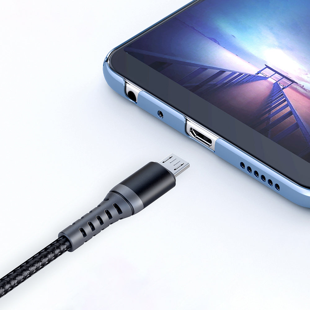Mcdodo - Data Cable (CA-2281) - USB to Micro-USB, Nylon Braided, Aluminum Alloy, QC4.0/3.0, 1m - Black