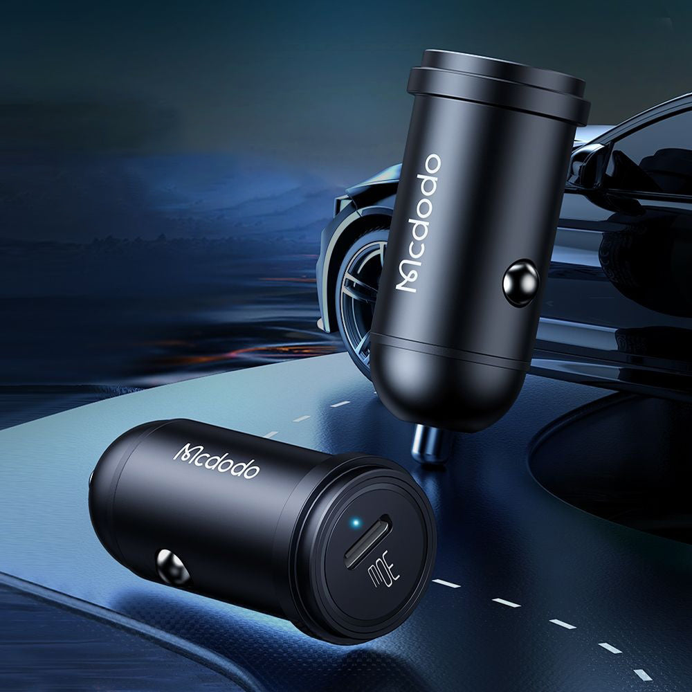 Mcdodo - Car Charger Obsidian Series (CC-7491) - Type-C, PD30W, Smart IC, Mini Size, 1.2m - Black