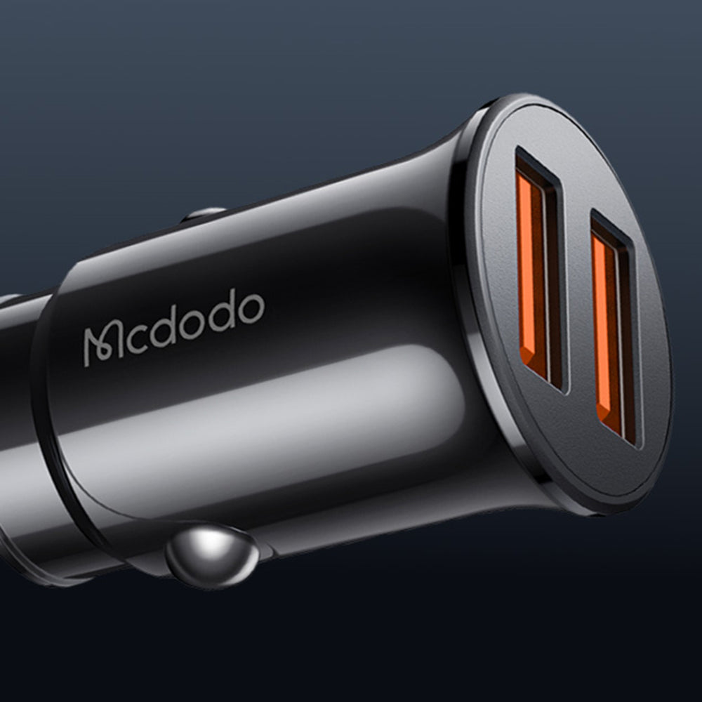Mcdodo - Car Charger (CC-6602) - Dual-Port, 12W, Fireproof PC, 12-24V - Black