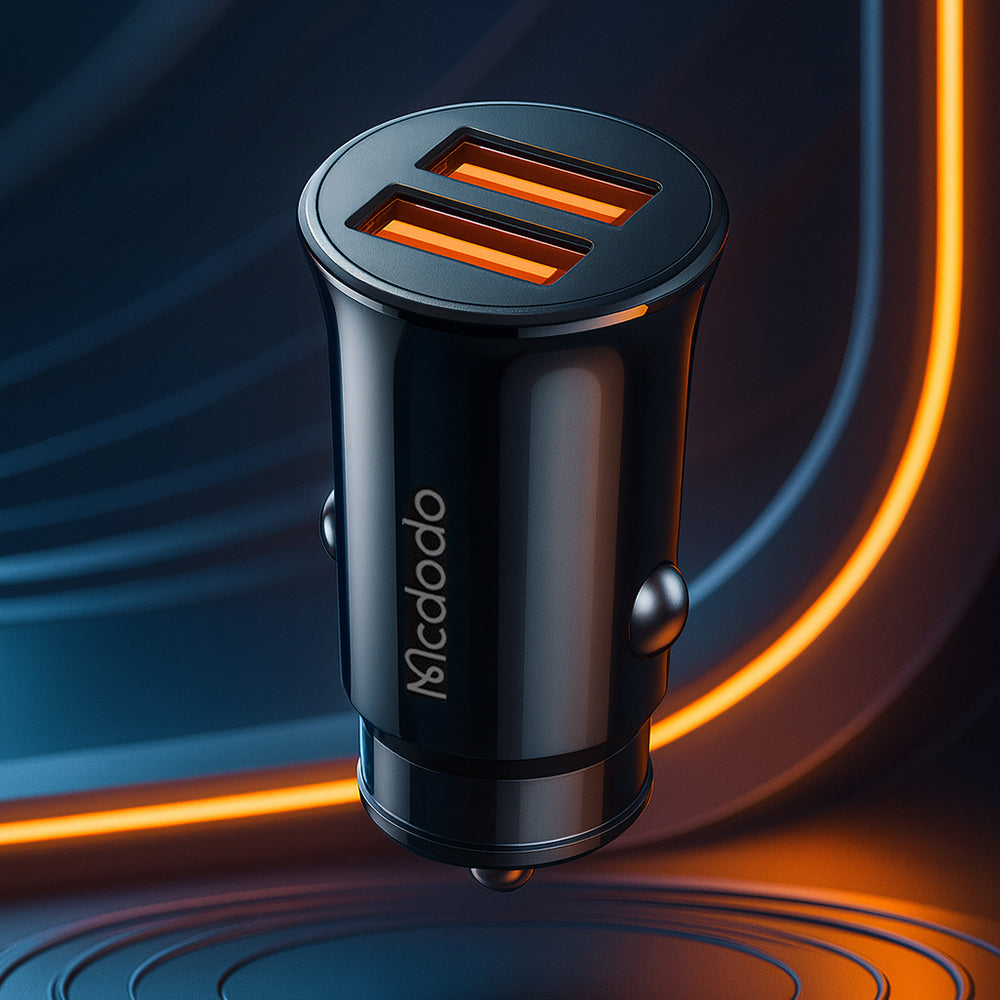 Mcdodo - Car Charger (CC-6602) - Dual-Port, 12W, Fireproof PC, 12-24V - Black