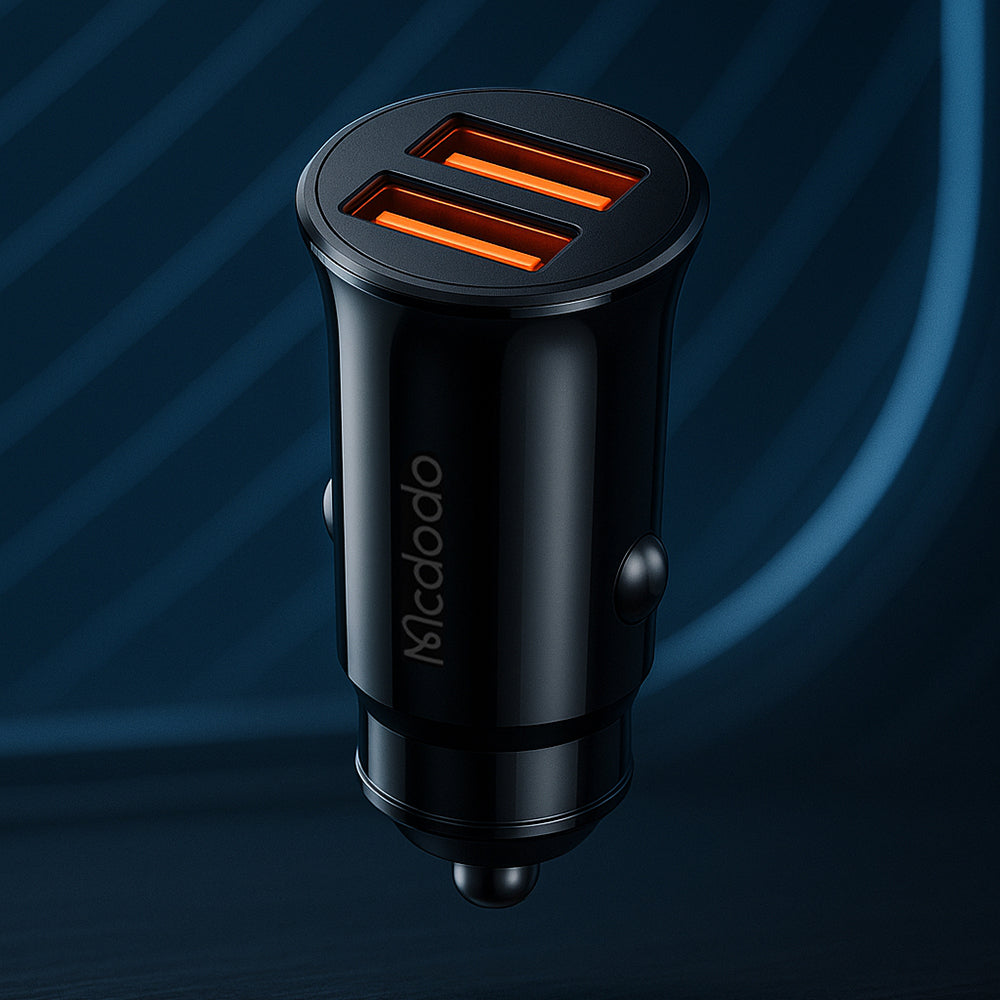 Mcdodo - Car Charger (CC-6602) - Dual-Port, 12W, Fireproof PC, 12-24V - Black
