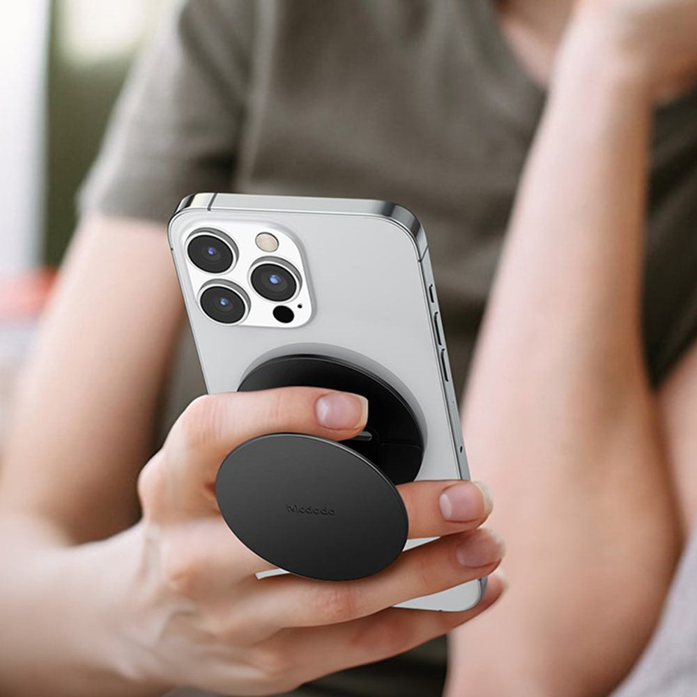 Mcdodo - Foldable Magnetic Phone Stand (MR-7910) - with Multi-Angle Support, Leather - Black