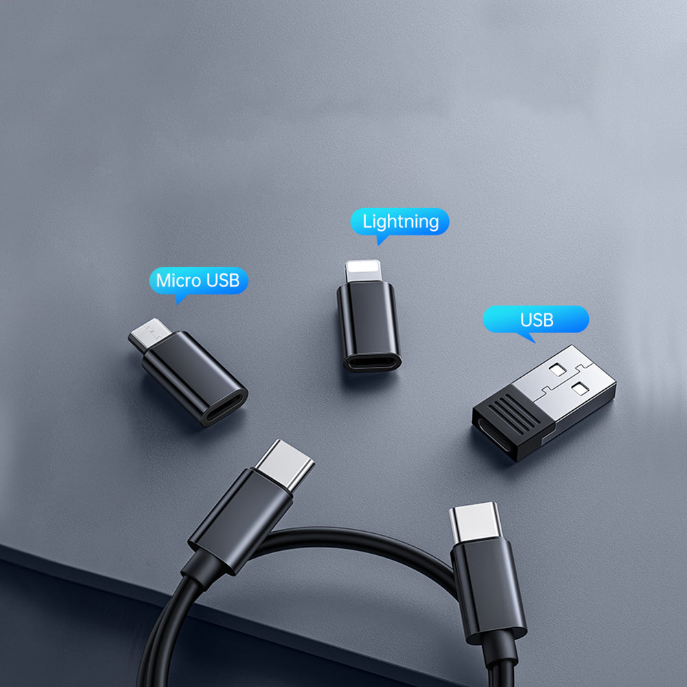 Mcdodo - Storage Box (WF-1720) - USB-C Cable 0.3m, PD60W, USB-C to Micro-USB/iP/USB Adaptor, SIM Eject Pin, Card Slot - Black