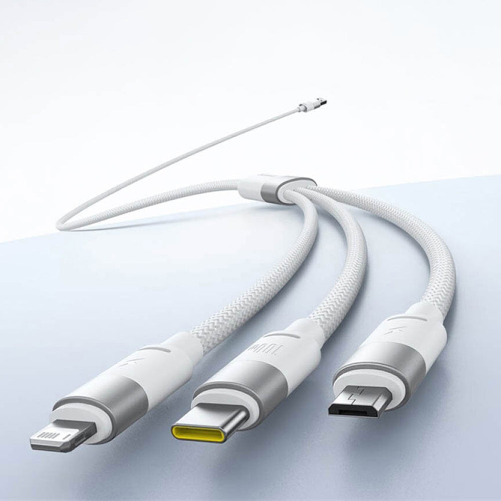 Baseus - Data Cable StarSpeed (P10319900211-00) - Fast Charging, USB to Micro-USB, Type-C, Lightning, 100W, 1.5m - White