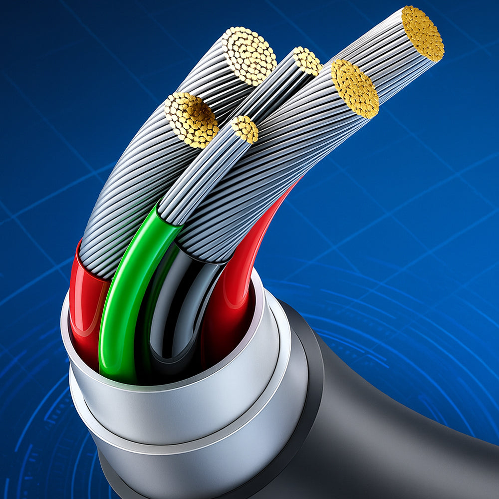 Baseus - Data Cable (P10320105221-01) - USB to Type-C, Lightning, Micro-USB, 3.5A, 0.5m - White
