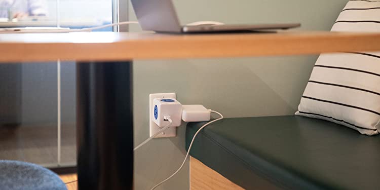 Allocacoc® PowerCube |Extended Duo USB A+C| Πολύπριζο 4 θέσεων & 1xUSB/1xUSB-C με καλώδιο επέκτασης 1,5 μέτρo - Γκρι - 10436/DEEUAC