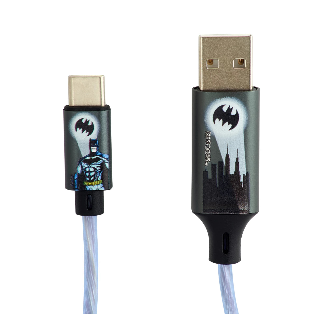 Lazerbuilt Batman Light-Up USB-C Φωτιζόμενο καλώδιο φόρτισης μήκους 1,2 μέτρα