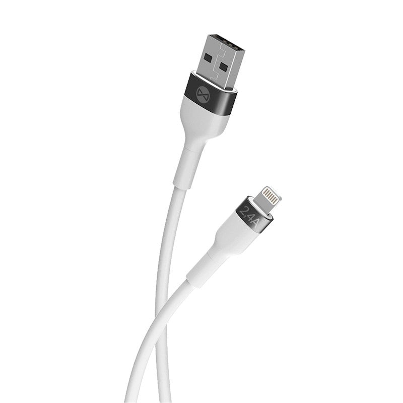 Forever - USB to Lighting Flexible Cable 2,4A 1m - White