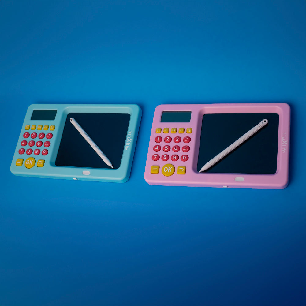 Maxlife - Writing Board with Math Games MXWB-01 - Παιδικός πίνακας γραφής με αριθμομηχανή σε μπλε χρώμα